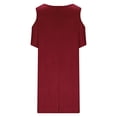 thumbnail image 4 of Yuyuzo Robes pour Femmes Grande Taille à Épaules Dénudées à Manches Courtes Col Ras du Cou Robe Mini Robe T-Shirt Décontractée avec Poches, 4 of 5