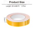 thumbnail image 2 of Uxcell 2 Roll  Reflective Tape Caution Warning Sticker Adhesive Tape 1 Inch x 66 Ft Waterproof Marking Tape Yellow, 2 of 5