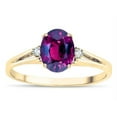 thumbnail image 2 of Star K � Oval 8x6 Genuine Rhodolite Split Shank Three Stone Engagement Promise Ring, 2 of 9