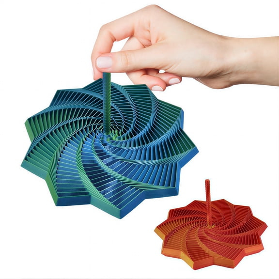 CYFW 2Pcs Sensory Fidget Star Gold,3D Printed Fidgets Spiral Tower,Crisp Sound Sensory Fidget Toys for Relaxation,Holiday Decor and Birthday and Holiday Gift Ideas,Large