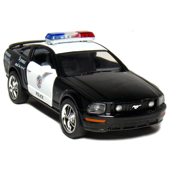 Kinsmart 2006 Ford Mustang GT Police Diecast Car Model 1/38 Scale Black & White
