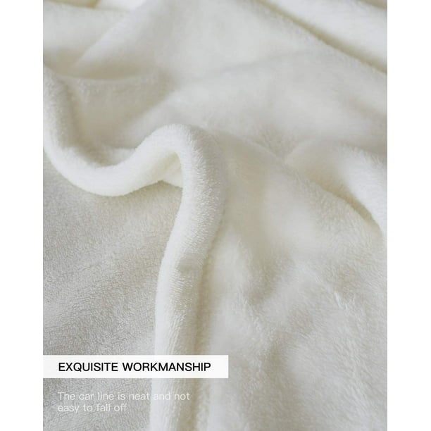 Fleece Blanket Throw Size White Lightweight Super Soft Cozy Luxury Bed Blanket Microfiber
