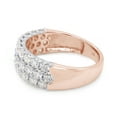 thumbnail image 4 of 1 1/2 ct. t.w Round Cut Lab Created Moissanite Diamond 3-Row Half Eternity Anniversary Band Ring For Women In 14K Solid Rose Gold (G-H Color, VVS1 Clarity, 1.50 Cttw)-5, 4 of 8