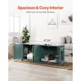 thumbnail image 2 of Cat Litter Box Enclosure for Multi Cats, 47.2” Hidden Cabinet with Doors, Indoor Cat Washroom Furniture, Wooden Kitty House, Fit Most Litterboxes, Green, 2 of 9