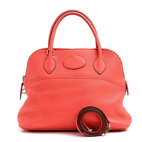 Pre-Owned Hermes Hermès Women's Bolide 31 Handbag, □N Stamp, Bougainvillea, Red,... (Good)