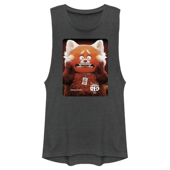 Junior's Turning Red Red Panda Mei Lee Poster  Festival Muscle Graphic Tee Charcoal X Large