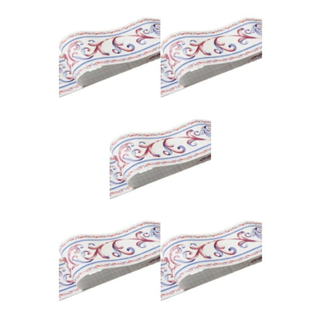 Naiovety Palo de esquina de pared con borde de PVC multicolor, línea de cintura impermeable de PVC duradera a la moda Retro para pared, flor de Type2 NO2