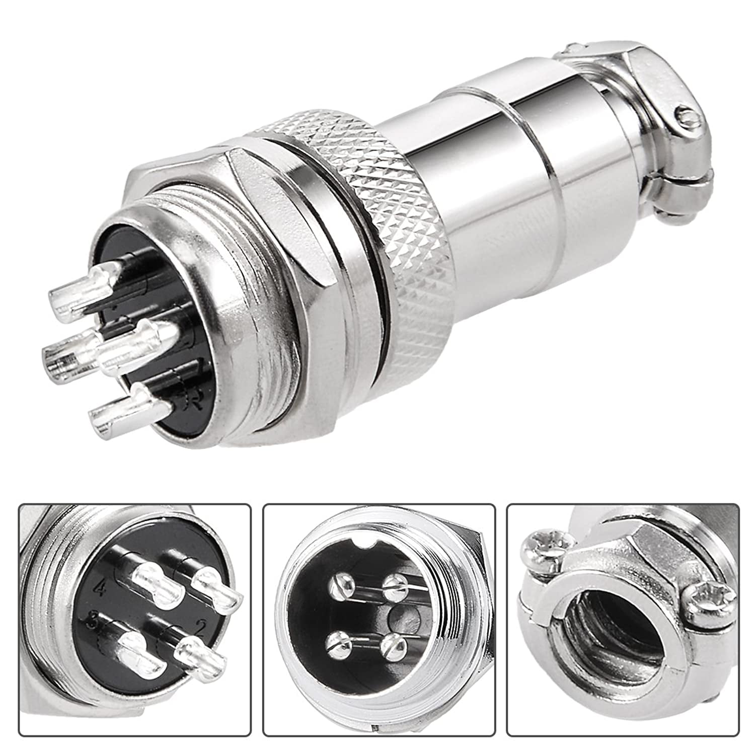 Details about   5x Aviation Plug Male & Female Wire Panel Metal Connector 16mm 4 Pin GX16-4  &ZZ