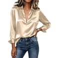 thumbnail image 4 of Kezqiaxn Shirts for Women Pullover Long Sleeve Collared Dressy Summer Tops Business Work Blouses Plus Size Fashion, 4 of 9