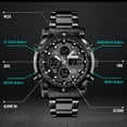 thumbnail image 2 of SKMEI Mens Wrist Watch, Waterproof Military Analog Digital Watches with LED Multi Time Chronograph, Stainless Steel Business Quartz Watches for Men, 2 of 9