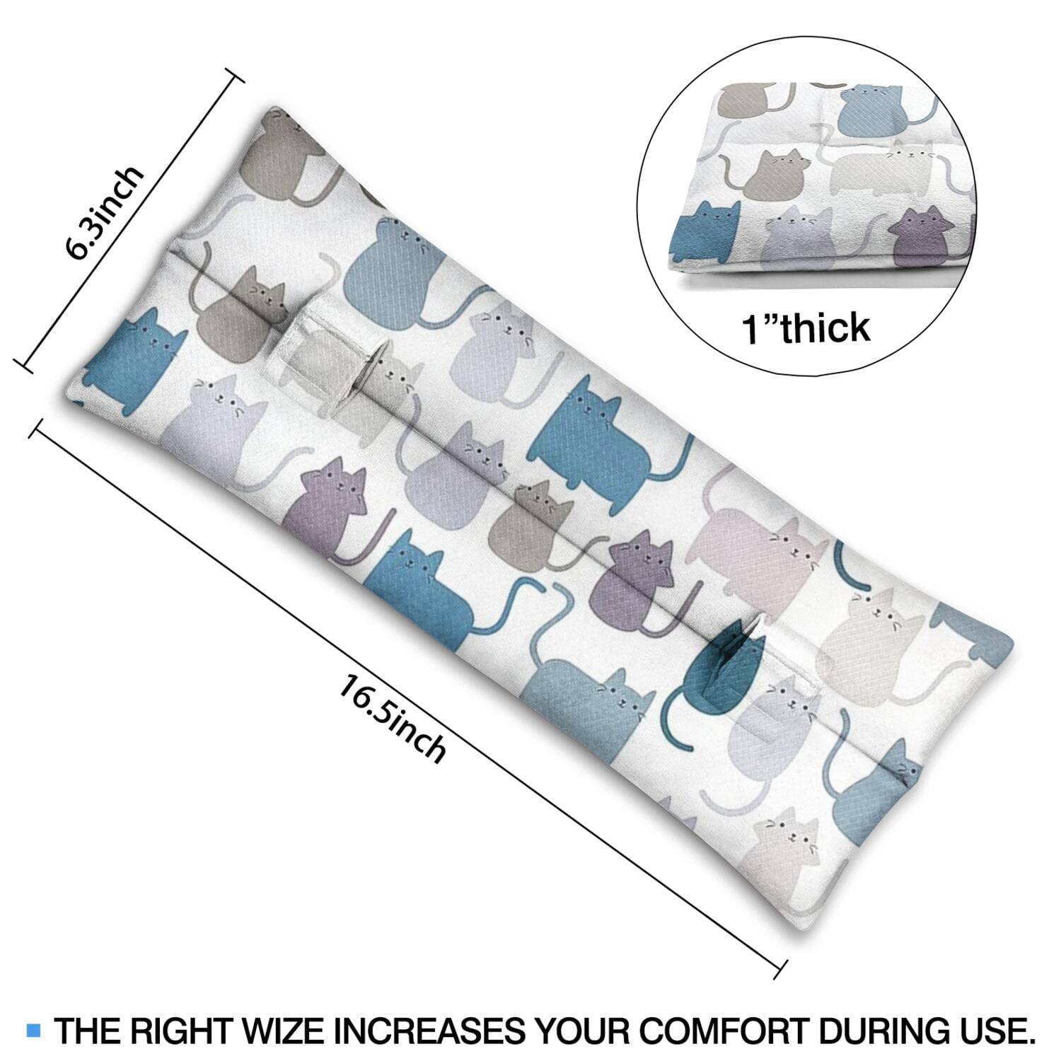 Adorable Cat-Themed Print Seatbelt Pillow - Mastectomy Post-Surgery Comfort Cushion - Heart Surgery Recovery Pad with Minimalist Cat Design