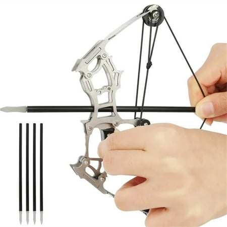 

WTN Mini Bow and Arrows Set Mini Compounds Bow Small & Compact Toothpick Bow for Shooting Practice Hunting Archerys Entertainment Fun