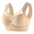 thumbnail image 2 of IQOGKRN Plus Size Anti Sagging Bras for Women Seamless No Underwire Comfortable Push Up Wireless Bra Mesh Padded Smoothing Bras Beige L, 2 of 4