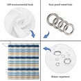 thumbnail image 4 of Blue Khaki Striped Shower Curtain, Waterproof Shower Curtains for Bathroom, Farmhouse Stripes Modern Abstract Art Washable Fabric Bathtub Curtain Set Bath Decor with 12 Hooks Standard 72"x72", 4 of 8