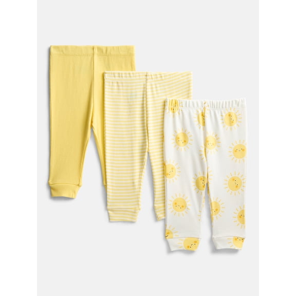 Wonder Nation Baby Boys or Girls Pull-On Pants, 3-Pack, Sizes 0/3M-6/9M