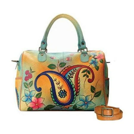 - Women's ANNA by Anuschka Hand Painted Large Satchel 8067 12.5