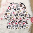 thumbnail image 2 of AOMPMSDX Toddler Baby Kids Girls Valentine's Day Heart Leopard Princess Dress Clothes Children Casual Everyday Lovely Clothing Girls Dresses 3 Years-4 Years, 2 of 6