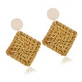 thumbnail image 1 of Artículos trenzados de ratán Vintage, pendientes, estilo bohemio, geométrico, exagerado, hecho a mano, cómodo, joyería, estilo rombo Ropa, zapatos y accesorios Miscelánea Cuadrilátero Jumpingount AP009393-07, 1 of 6