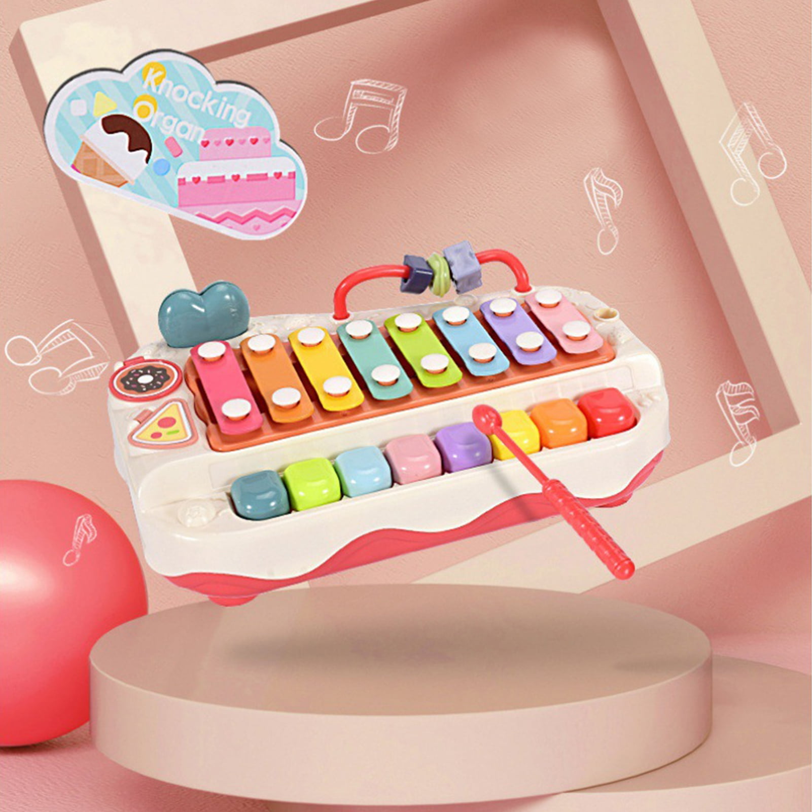 Baby Entertainment Toy 2-in-1 Baby Xylophone Toy Sounds Hand-eye