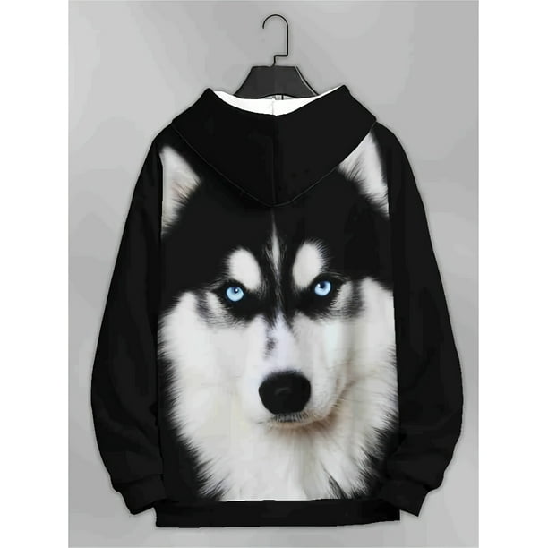 Sudadera con capucha para hombre estampado de perro husky en 3D sudaderas para hombre camisa con capucha informal sudaderas con capucha Y2k ropa estilo pulover top Harajuku ropa para hombre Walmart