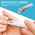 thumbnail image 5 of 12 Pcs Large Stainless Steel Toenails Clippers with Straight Edge Ergonomic Nail Cutter Portable Nail Clipper for Men Women Thick Toenails Silver, 5 of 11