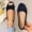 Navy, variant on Womens Peep Toe Flats Summer 2026 Slip-On Shallow Mouth Flats Lightweight Breathable Casual Versatile Driving Flats Black A 9
