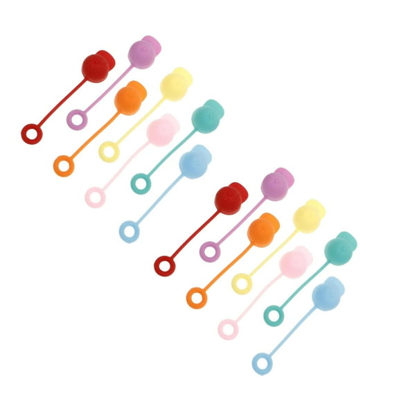 WORGEOUS 14 pcs  Straw Topper Water Bottle Straw Cover Silicone Straw Stopper Tumbler Straw Topper Straw End Plugs Straw Covers Cap Silicone Straw Tips Straw Caps