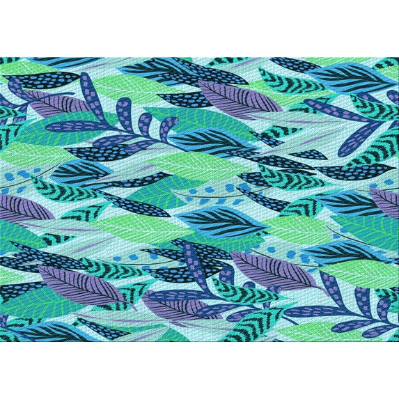 Ahgly Company Machine Washable Indoor Rectangle Transitional Blue Area Rugs, 7' x 9'