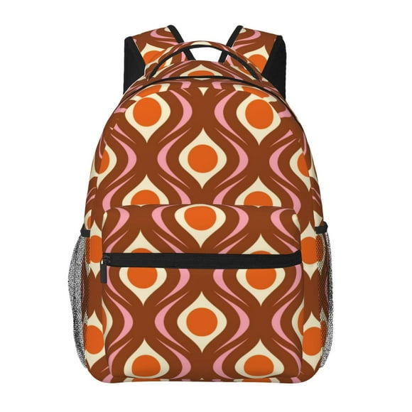 Easygdp 70's Retro Mochila Ergonómica Versátil para Laptop - Múltiples Bolsillos, Correas Ajustables, Unisex para Escuela, Viajes y Actividades al Aire Libre-One Size