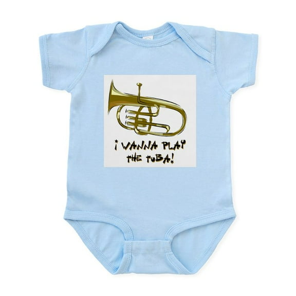 CafePress - Wanna Play Tuba Infant Bodysuit - Baby Light Bodysuit, Size Newborn - 24 Months