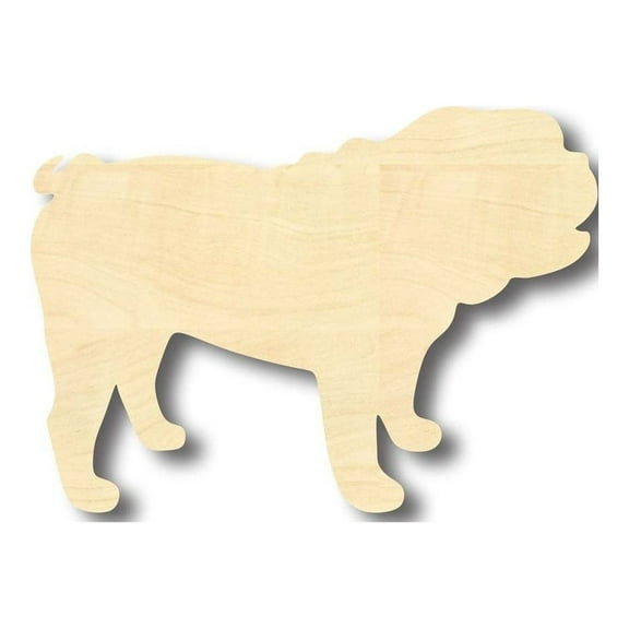 Unfinished Wood Bulldog Shape - Animal - Pet - Craft - up to 46" DIY 12" / 1/4"