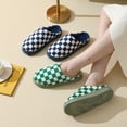thumbnail image 2 of Plaid Slipper Womens Winter Warm Home Kawaii Cartoon Plush Contton Indoor Funny Cute Fuzzy House Floor Shoes Female Checkerboard, 2 of 6