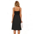 thumbnail image 3 of NAYAOTO Women 2026 Summer Dresses Tie Front V-Neck Spaghetti Strap Button Down A-Line Backless Swing Midi Dress, 3 of 6