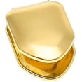 thumbnail image 2 of 2 piezas de dientes de boca chapados en oro de 14 k, dientes lisos, tapa de rejilla única para dientes de boca, accesorios de fiesta para dientes de parrilla, 2 of 5