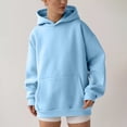 thumbnail image 6 of VISALY Hoodies Pullover Tunic Sweatshirt Hoodies Oversized Sweatshirts Pullover Sweaters Long Sleeve with Pockets Winter Fall Outfits Clothes Dressy Sweaters Basic Tops Long Sleeve Sweaters Blue L, 6 of 8