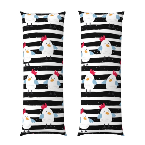 Balery Cute Chicken Funda Protectora para Almohada Corporal de Algodón Hipoalergénico con Cierre(55 x 21 pulgadas), Almohadas No Incluidas