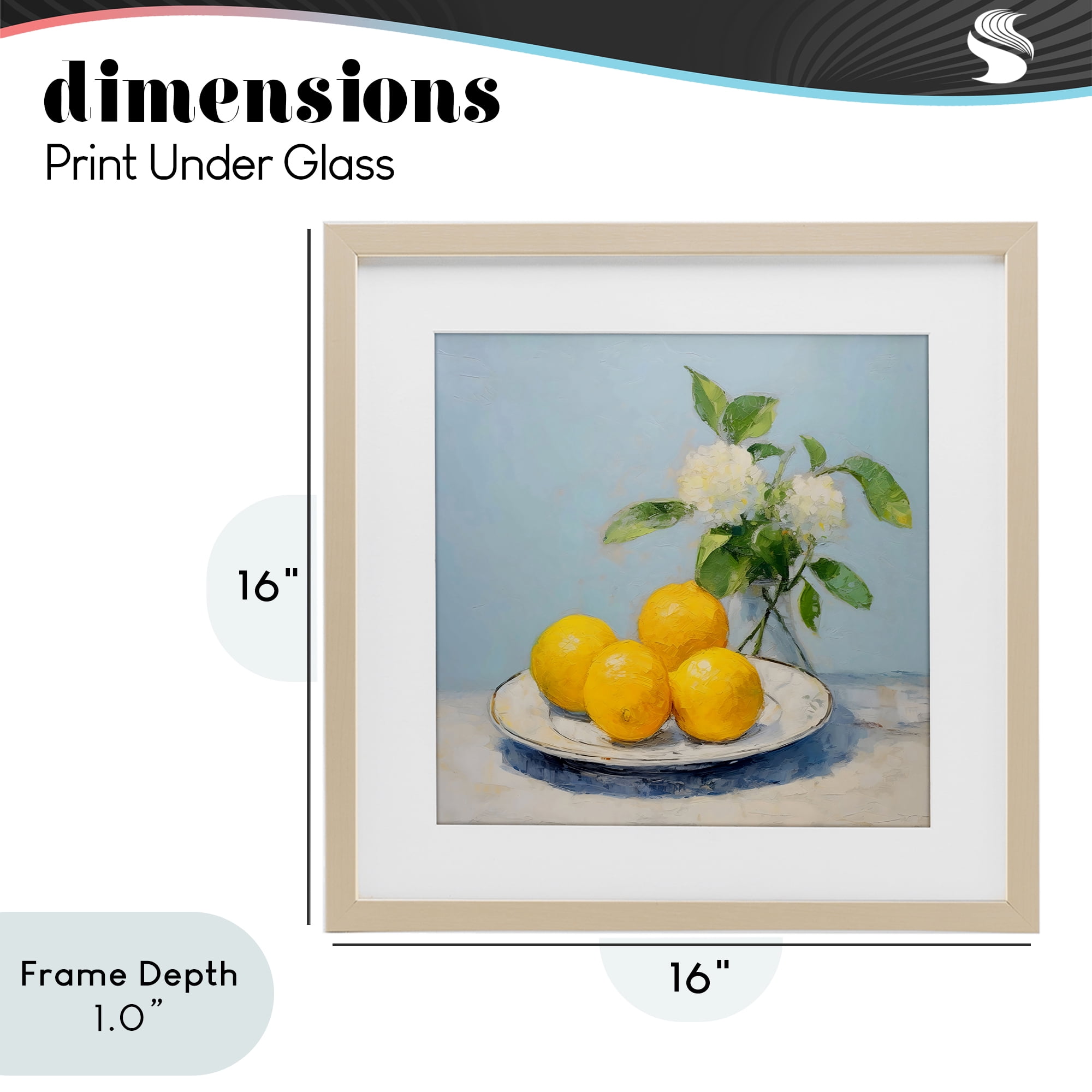 Stupell Industries Vase of Flowers and Lemons Birch Framed Print Under Glass, design by Creative Studio