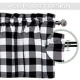 thumbnail image 2 of White and BlackTier Curtains,Buffalo Check Plaid Gingham Short Window Curtain for Cafe,Farmhouse,Bathroom,Kitchen & Living Room Rod Pocket Curtains (2 Panels), 2 of 9