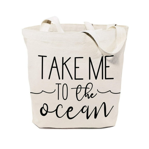 Take Me to the Ocean Cotton Canvas Tote Bag by The Cotton  Canvas Co.