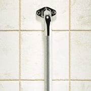 AquaSense Knurled Chrome Grab Bar with Rotating Flange, 16 Inches/40.64 Cm