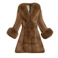 thumbnail image 2 of Women Lady Winter Warm Outwear Coat Plush Jacket Overcoat, 2 of 3