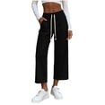thumbnail image 2 of YHAJDS Women Corduroy Wide Leg Pants High Waist Slimming Casual Daily Long Bottoms, 2 of 6