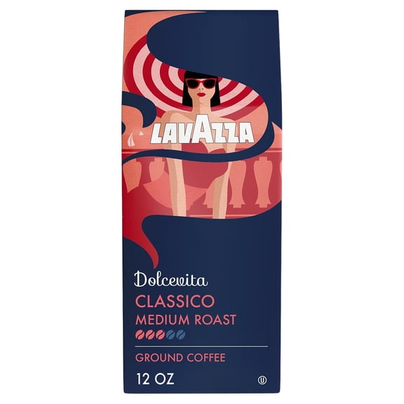 Lavazza Dolcevita Classico Ground Coffee 12oz Bag, Medium Roast, Rich and Full-bodied, Intensity 3/5, Arabica and Robusta, Ideal for Drip Brewers (Pack of 1) - Package May Vary