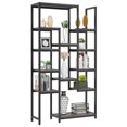 thumbnail image 5 of Dextrus 6 Tier Bookshelf, Tall Modern Free Standing Bookcase with 12 Shelf, Open Display Shelf Storage Book for Office Home, Charcoal Gray & Black, 5 of 10