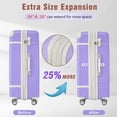 thumbnail image 3 of PAPROOS Travel Luggage Set of 3, 20in 24in Hardside Suitcase with Cosmetic Case, Lightweight Suitcase Set with Spinner Wheels, Expandable Hardshell Luggage Sets, Purple, 3 of 8