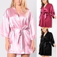 thumbnail image 4 of Women Sleepwear Plus Size Nightgown Bow Tie Nightshirts Solid Color Pajama Dress, 4 of 4