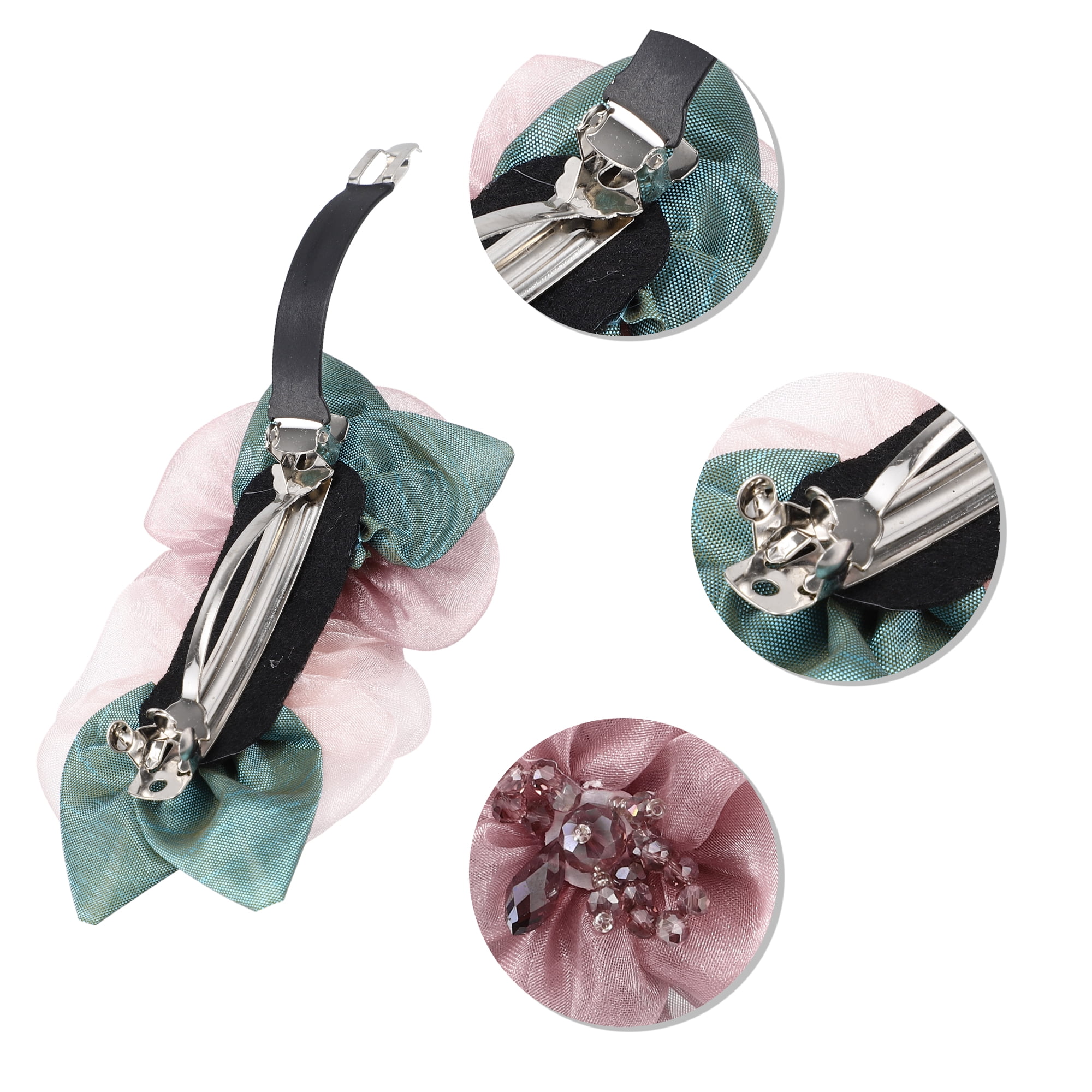 Unique Bargains Fashion Elegant Flower Hair Pin Hairdo Clip Pink Light Pink