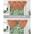 thumbnail image 5 of Waterfall Valances for Windows, Boho Orange Kitchen Sheer Valance Curtains, Country Style Bohemian Floral Retro Tribal Rod Pocket Elegant Swag Valances for Living Room Bedroom, 47.2"x38.5", 2 Panel, 5 of 8