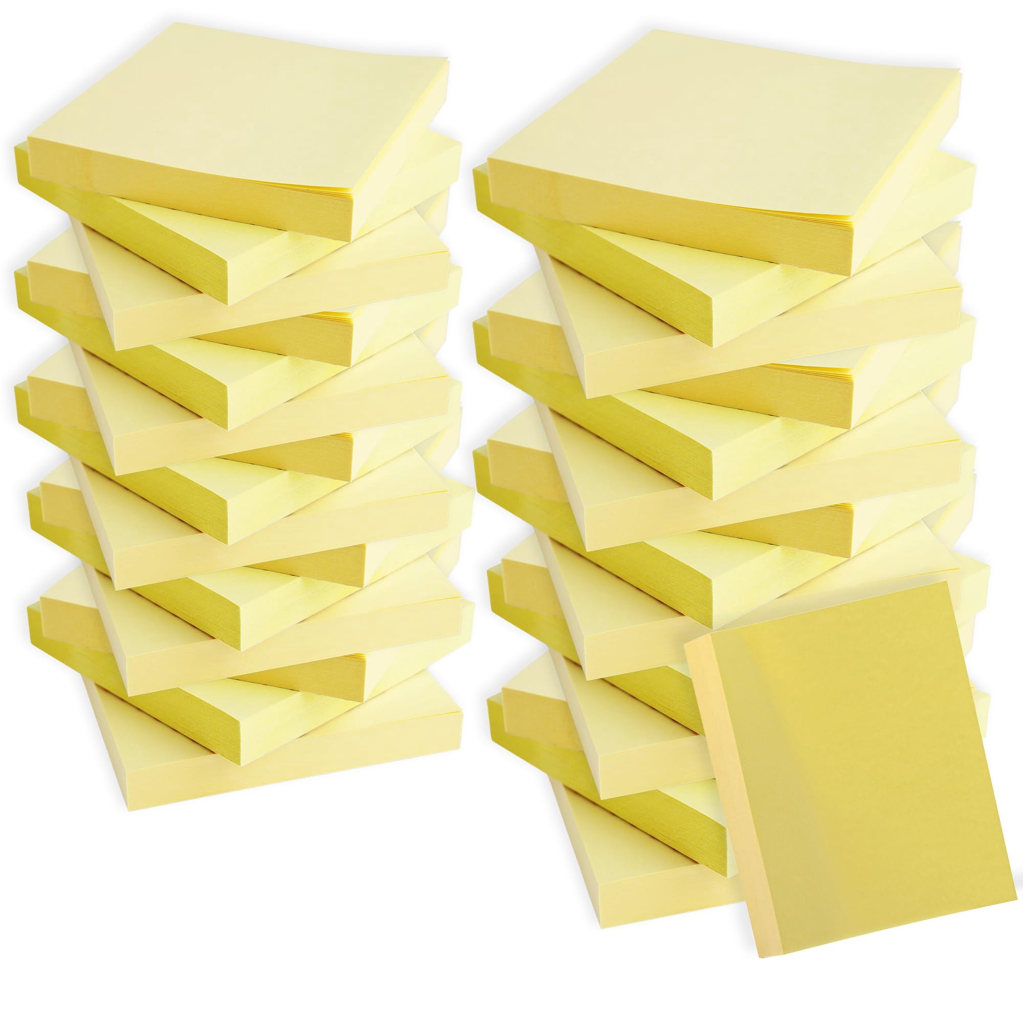 100 Pack of Bulk Wholesale 3"x3" 100 Sheet Neutral Yellow Sticky Note Pads for Writing & Note Taking - 100 Count of 3"x3" 100 Sheet Yellow Sticky Note Pads
