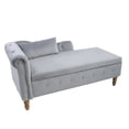 thumbnail image 4 of Chaise Chair, Storage Chaise Lounge Indoor, Modern Upholstered Sofa Recliner Lounge Chair for Living Room Bedroom Office, Gray Velvet, 4 of 7